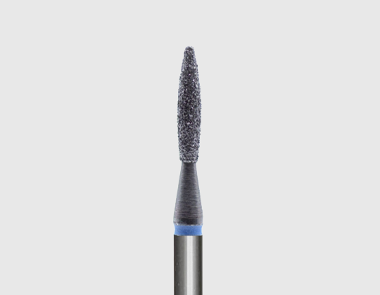 №26 Фреза алмазная пламевидная, синяя с покрытием, диаметр 1,8 мм (средняя зернистость)
