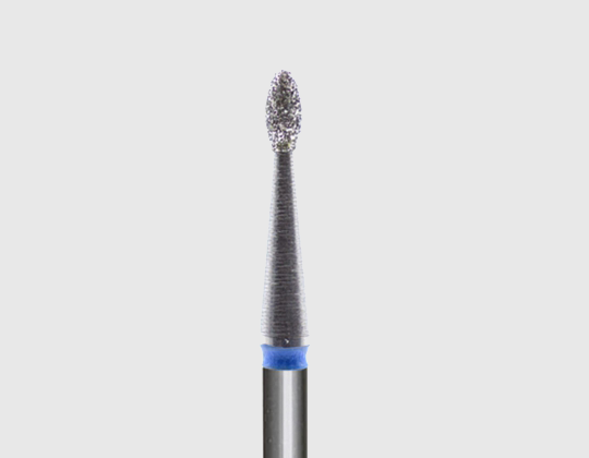 №18 Фреза алмазная почковидная с закругленным носиком, синяя, диаметр 1,6 мм (средняя зернистость)